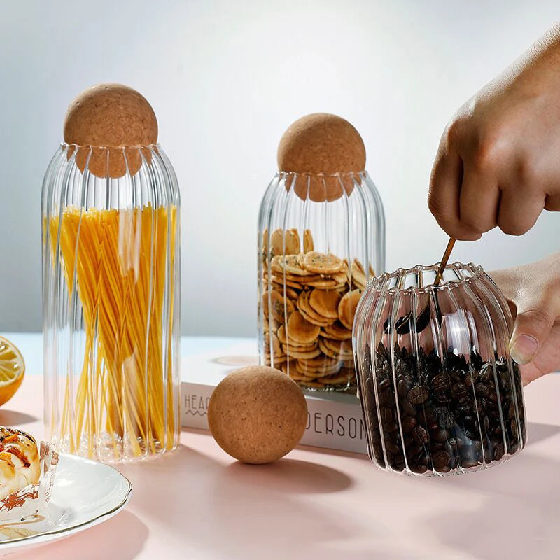 Glass Storage Jar with Wooden Lid
