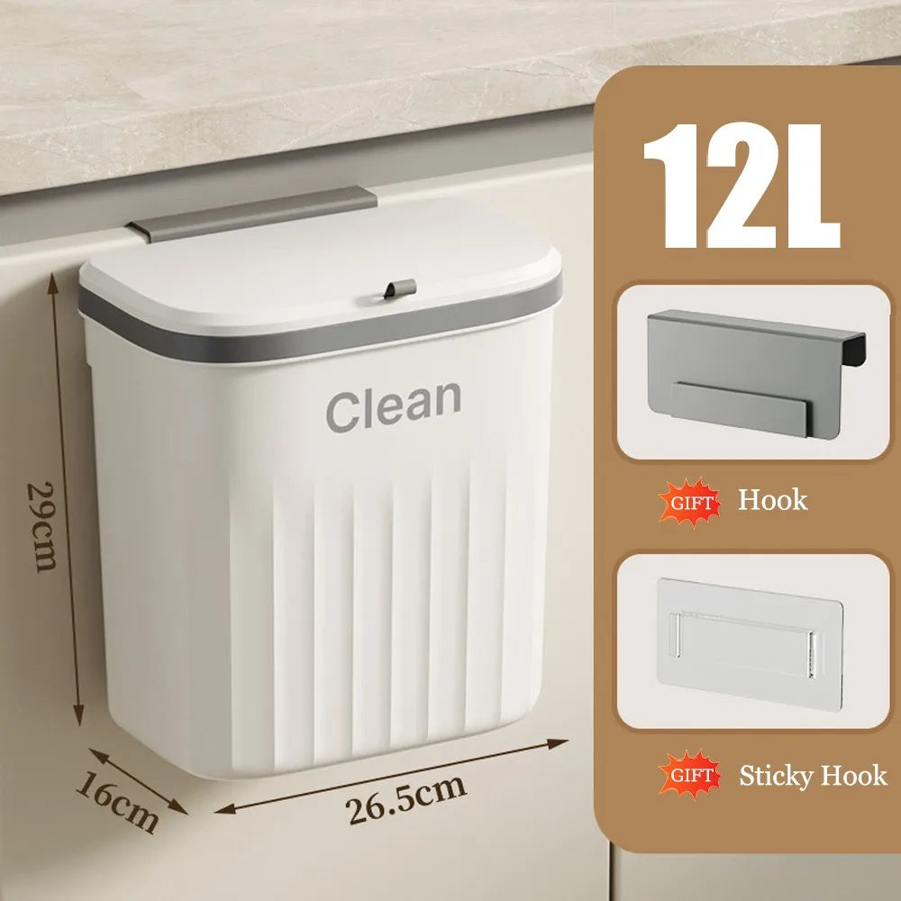 Wall-Mounted Bathroom Trash Bin