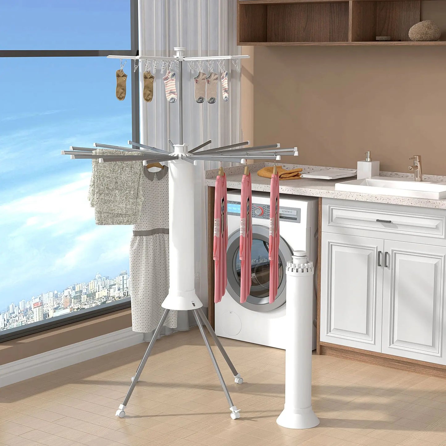 Foldable Rotary Clothes Hanger