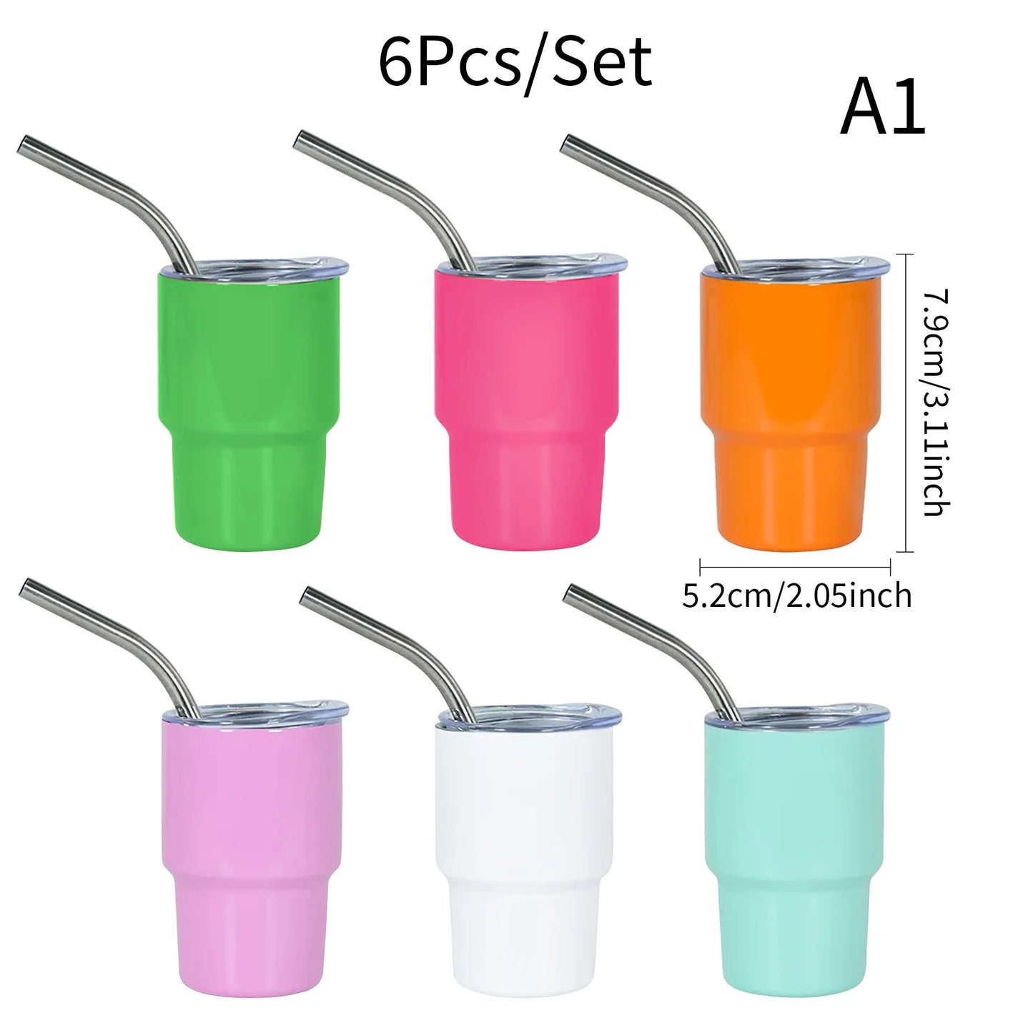 6pcs Mini Stainless Steel Tumbler Set