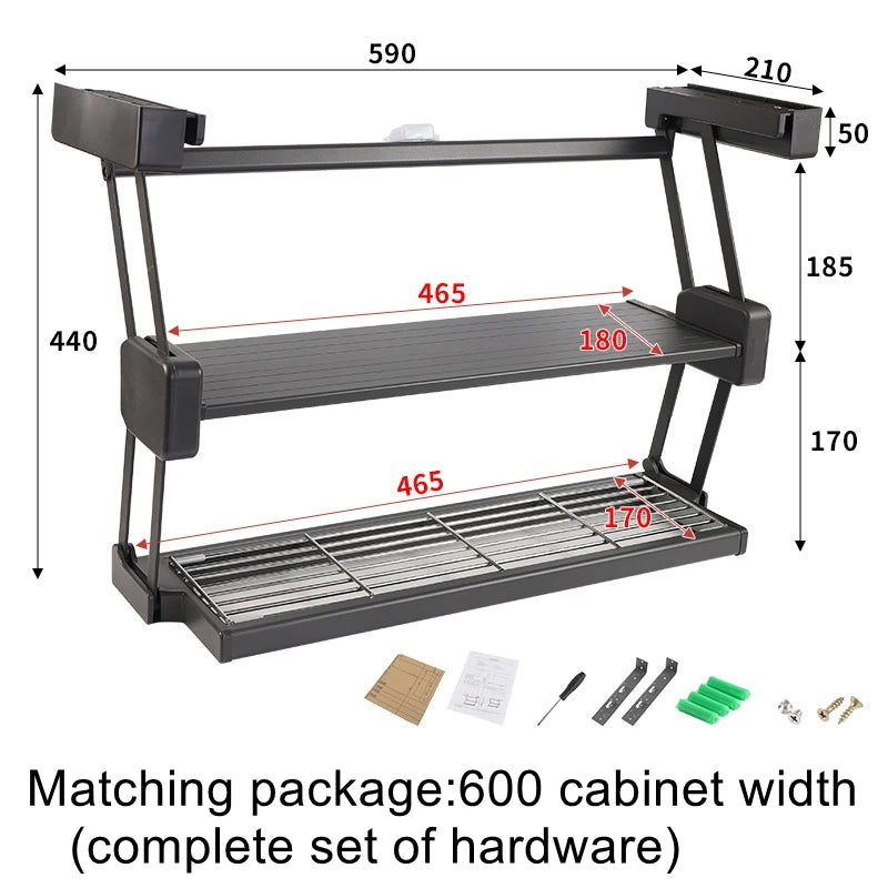 Double Pull-Down Kitchen Storage Rack