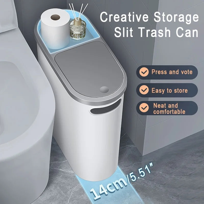 10L Press-Type Trash Can with Lid