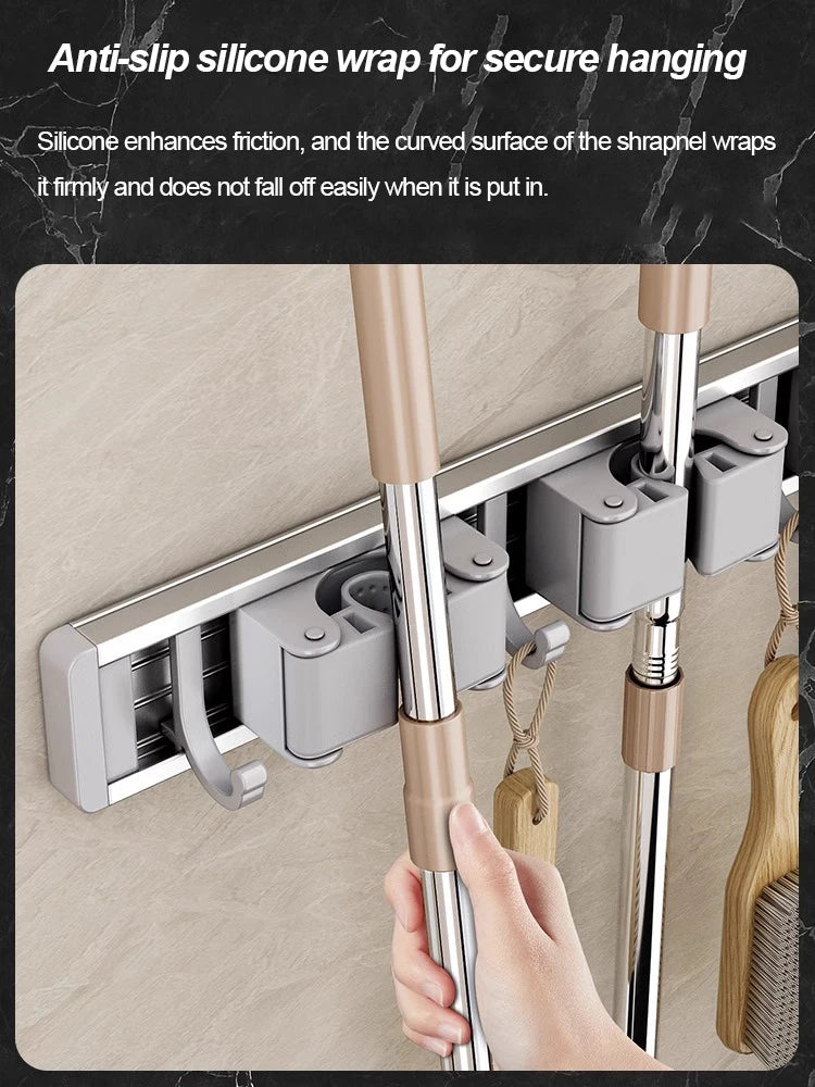 Wall-Mounted Mop & Broom Holder