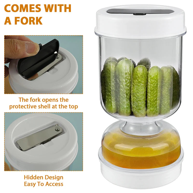 Pickle Jar with Fork & Strainer