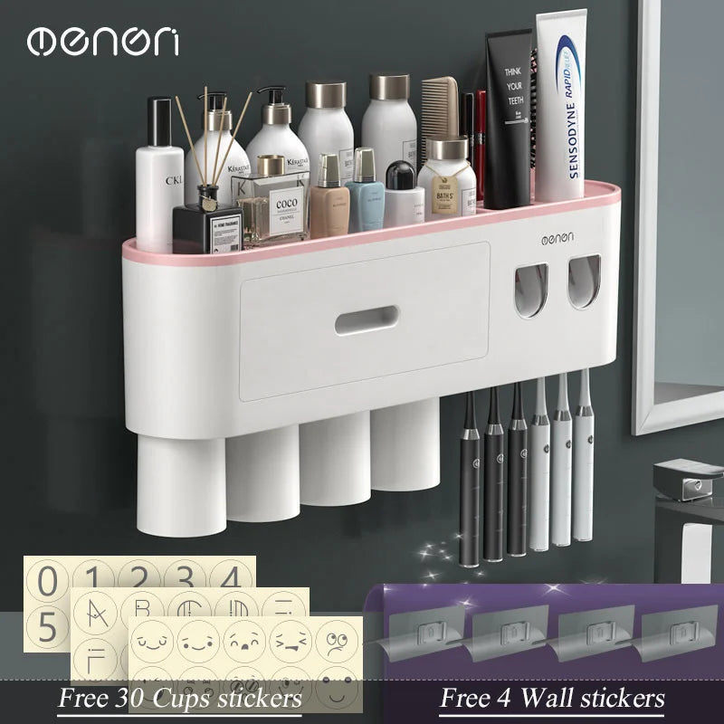 Magnetic Toothbrush & Toothpaste Holder