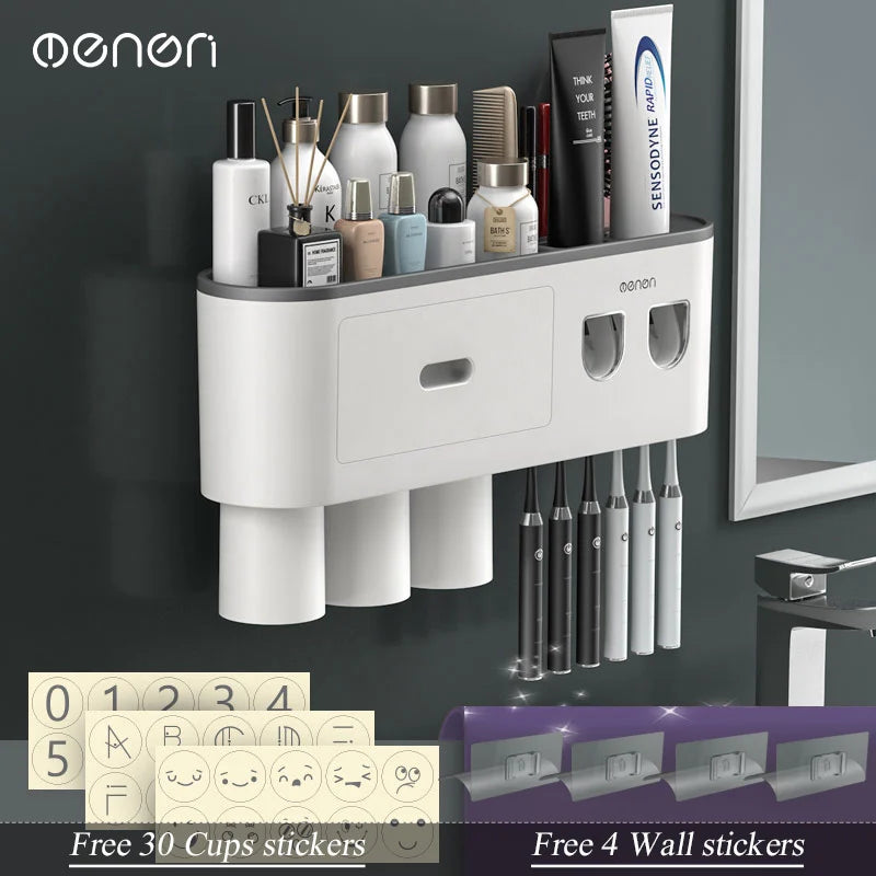 Magnetic Toothbrush & Toothpaste Holder