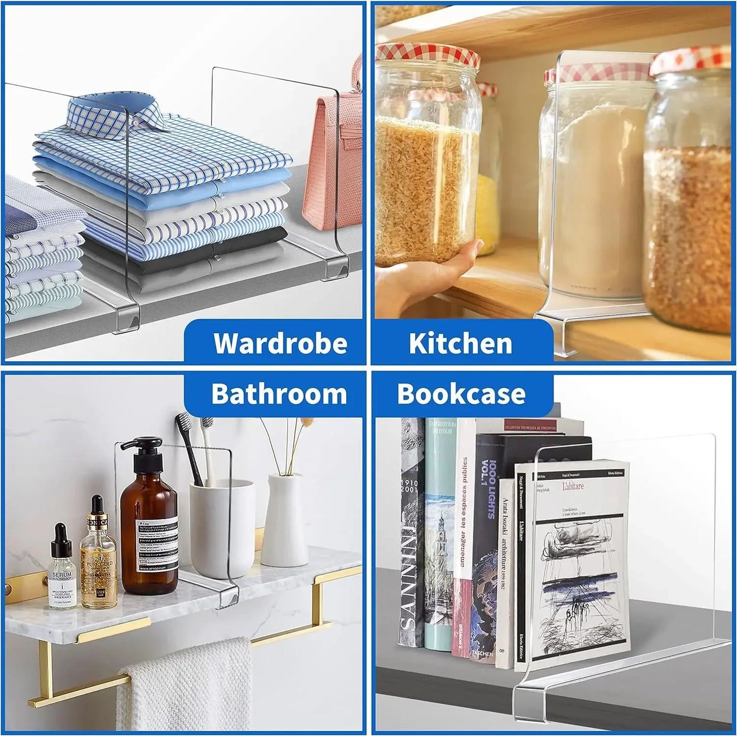 Transparent Closet Shelf Dividers
