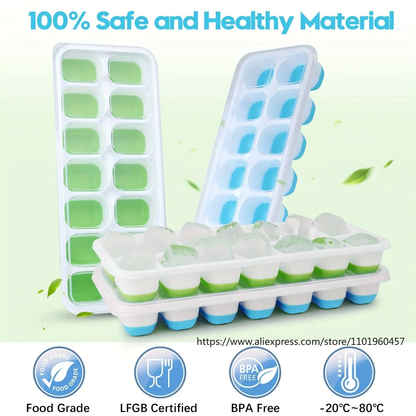Silicone Ice Cube Mold with Lid
