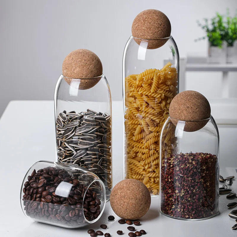 Glass Storage Jar with Wooden Lid