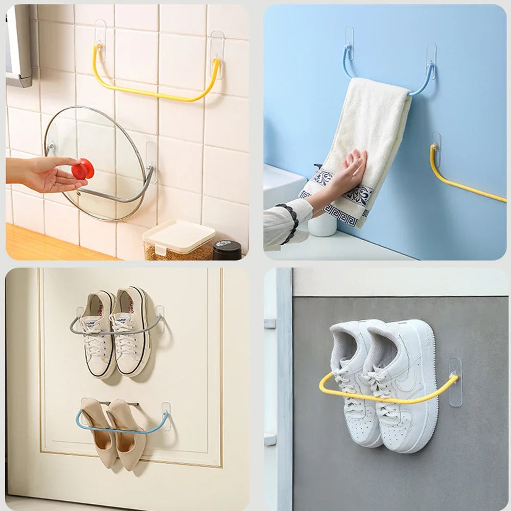 Wall-Mounted Shoe and Towel Rack