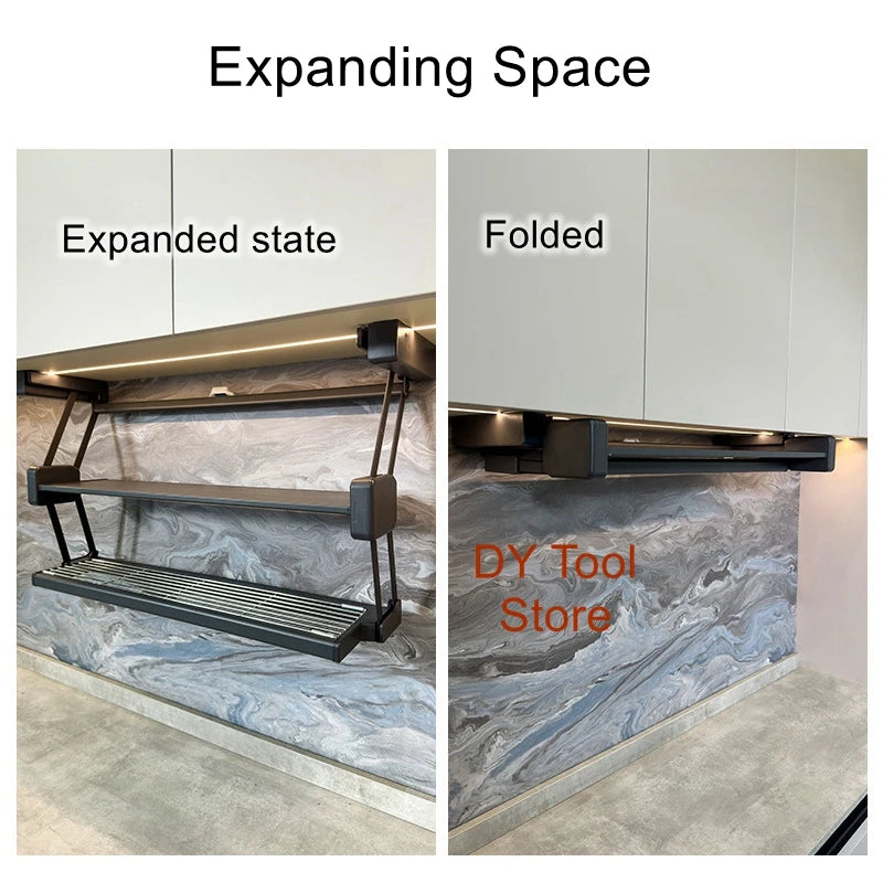 Double Pull-Down Kitchen Storage Rack