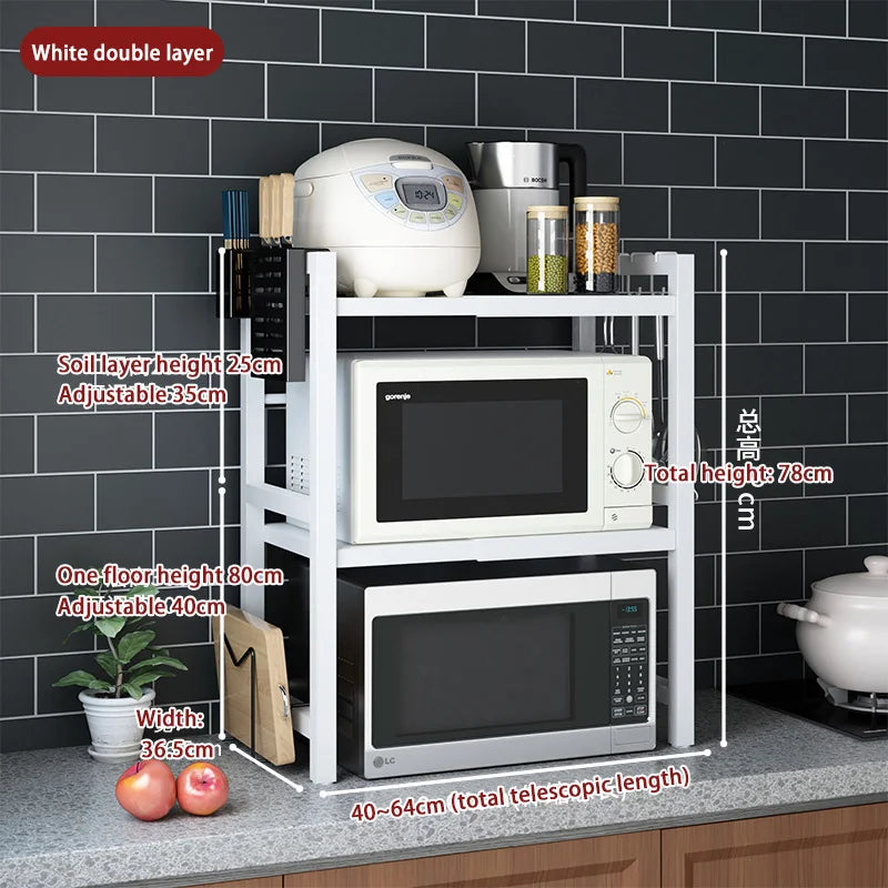 Retractable Multi-Layer Kitchen Shelf
