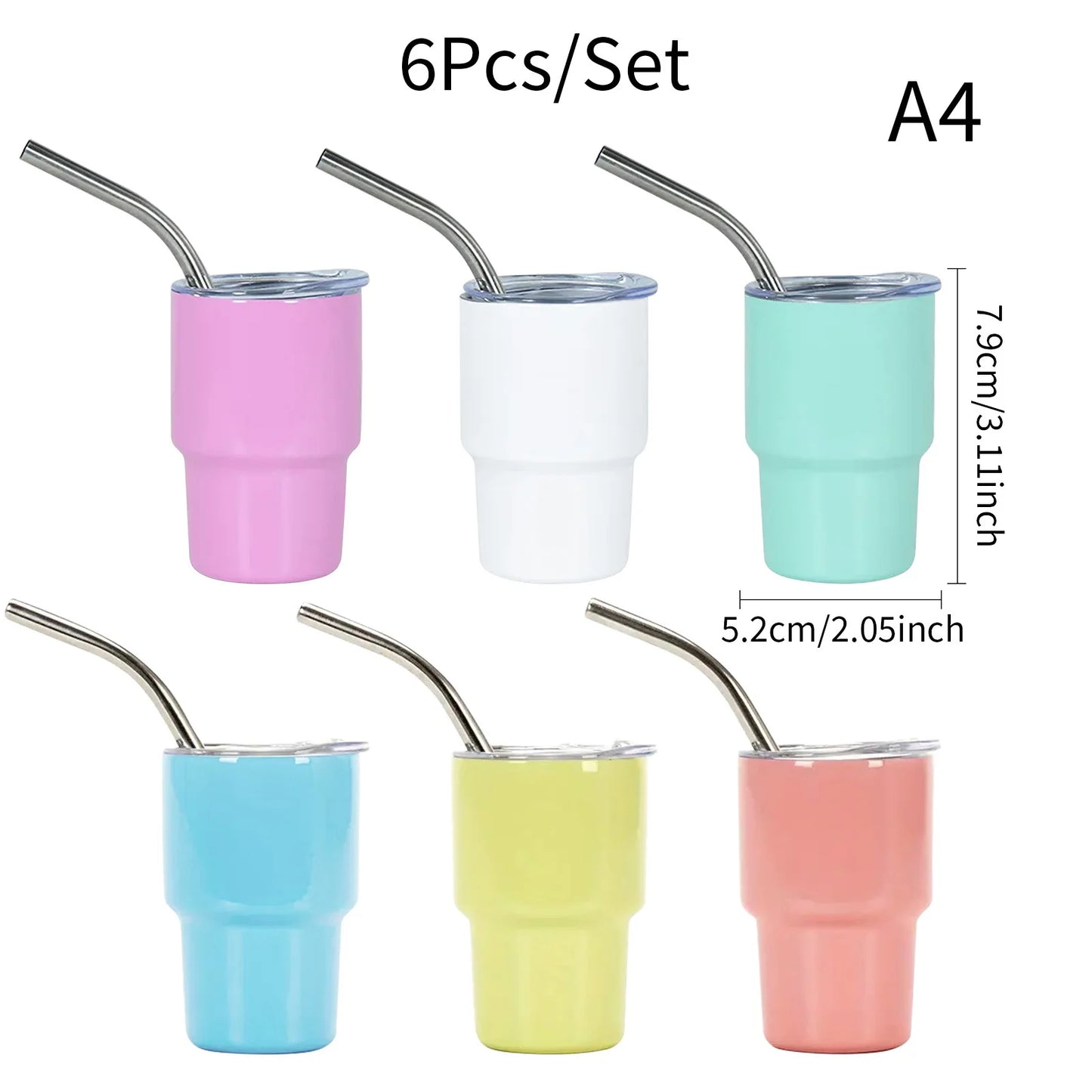 6pcs Mini Stainless Steel Tumbler Set