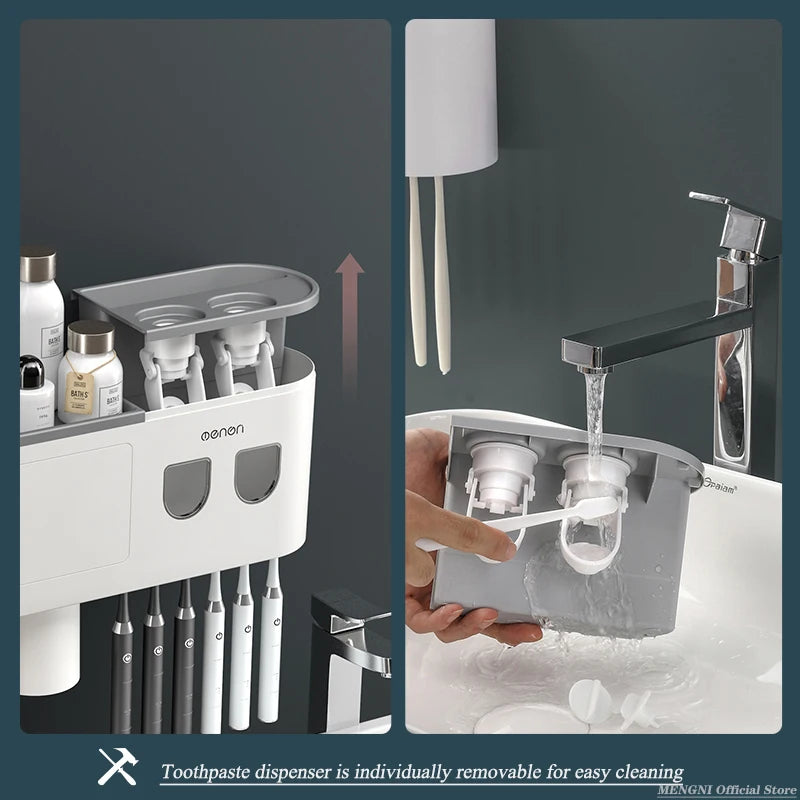 Magnetic Toothbrush & Toothpaste Holder