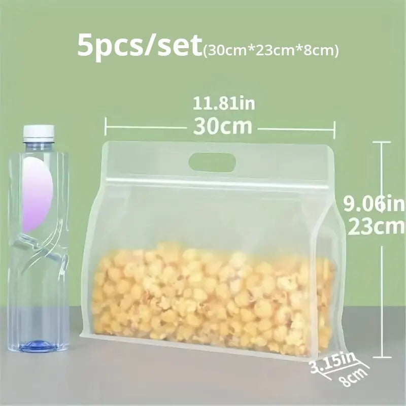 5-Piece Reusable Food Storage Bags
