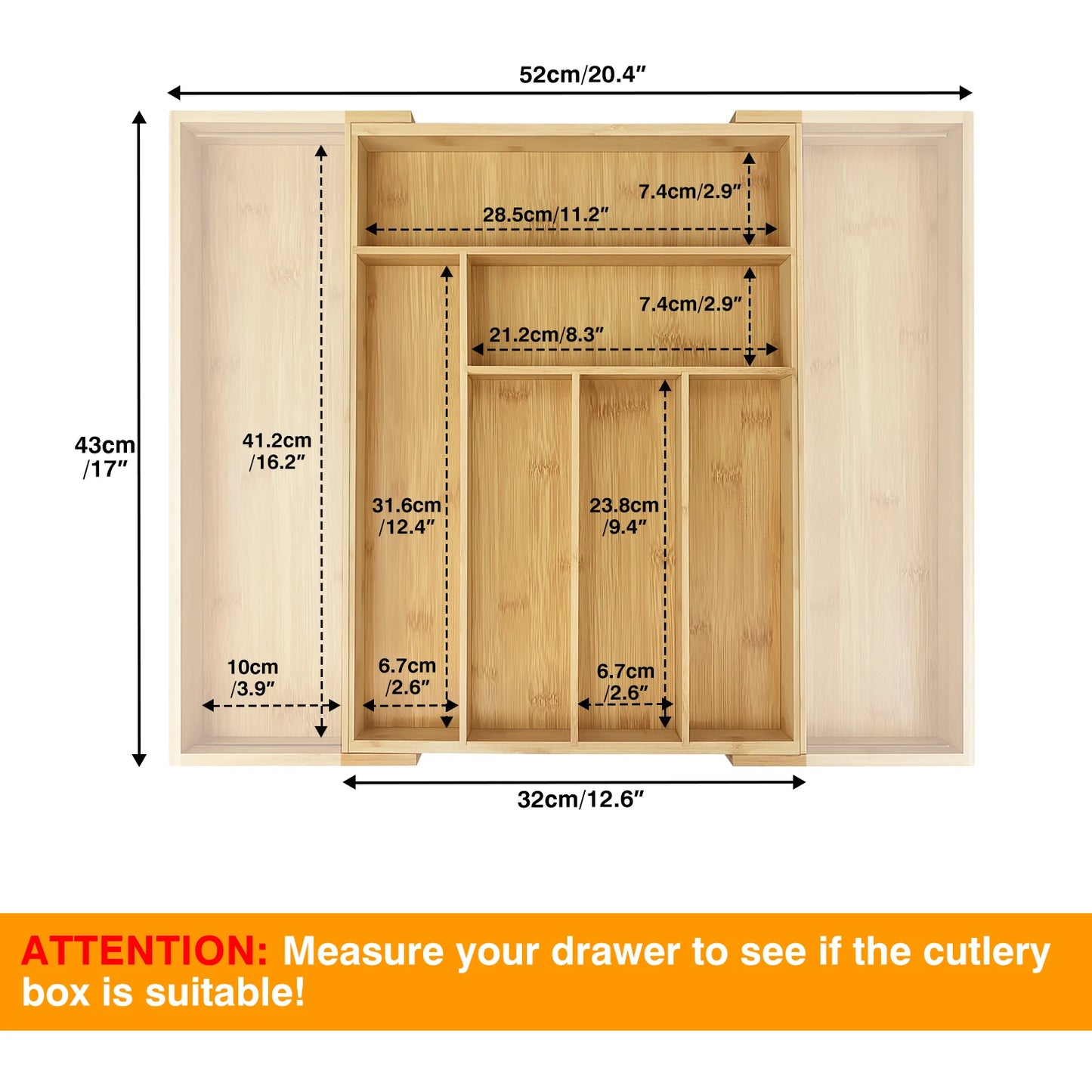 Cutlery Drawer Organizer Tray