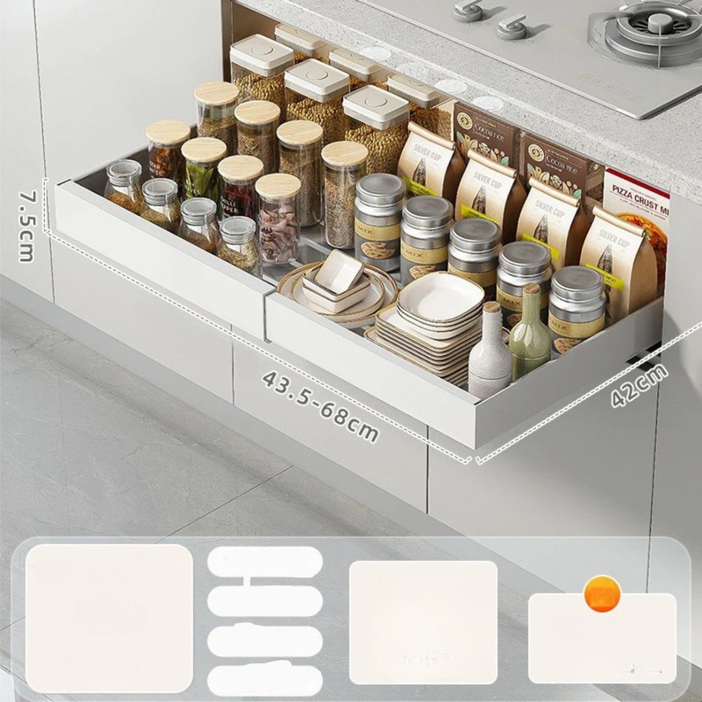 Pull-Out Kitchen Storage Rack