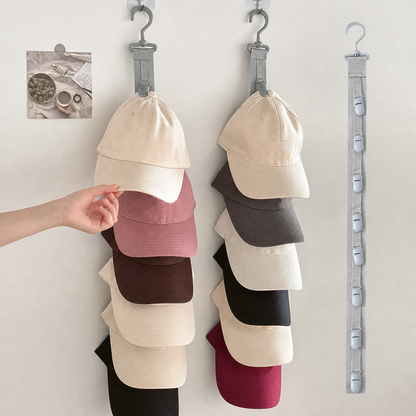 Vertical Hat Storage Hanger with 4/8 Clips