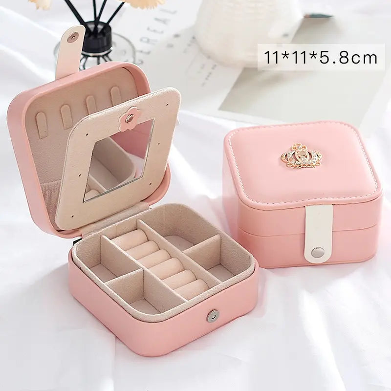 Double Layer Leather Jewelry Box