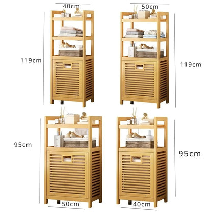 Wooden Laundry Hamper with Shelf