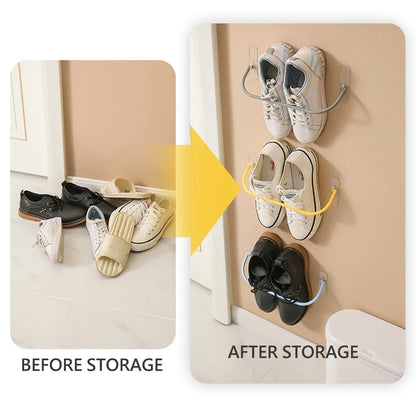 Wall-Mounted Shoe and Towel Rack
