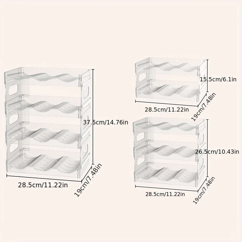Transparent Stackable Water-Bottle Storage Rack