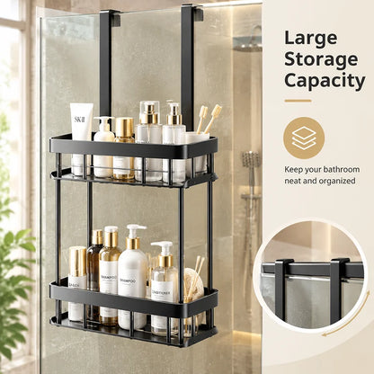 2-Tier Rust-Resistant Over-Door Shower Caddy
