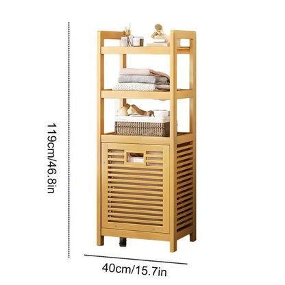 Wooden Laundry Hamper with Shelf