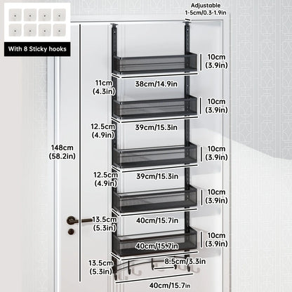 Over-the-Door Multi-Layer Bag and Hat Storage Rack