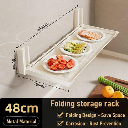 Folding Spice Rack with Hooks
