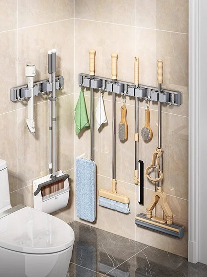 Wall-Mounted Mop & Broom Holder