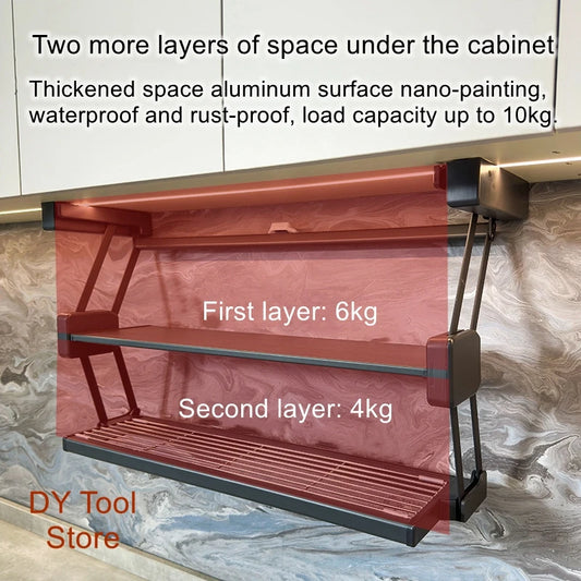 Double Pull-Down Kitchen Storage Rack