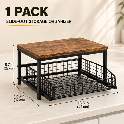 Countertop Microwave Stand with Storage Drawer
