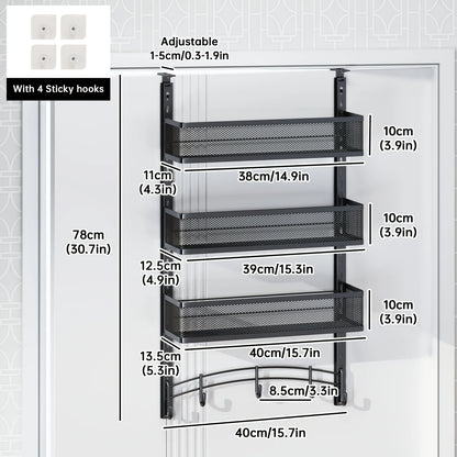 Over-the-Door Multi-Layer Bag and Hat Storage Rack