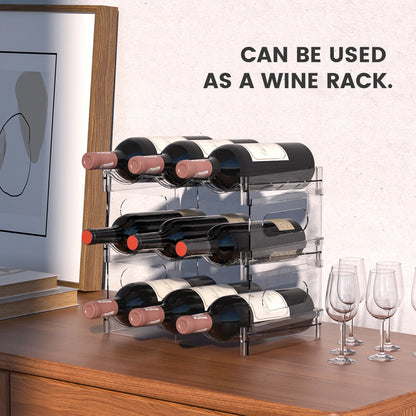 Transparent Stackable Water-Bottle Storage Rack