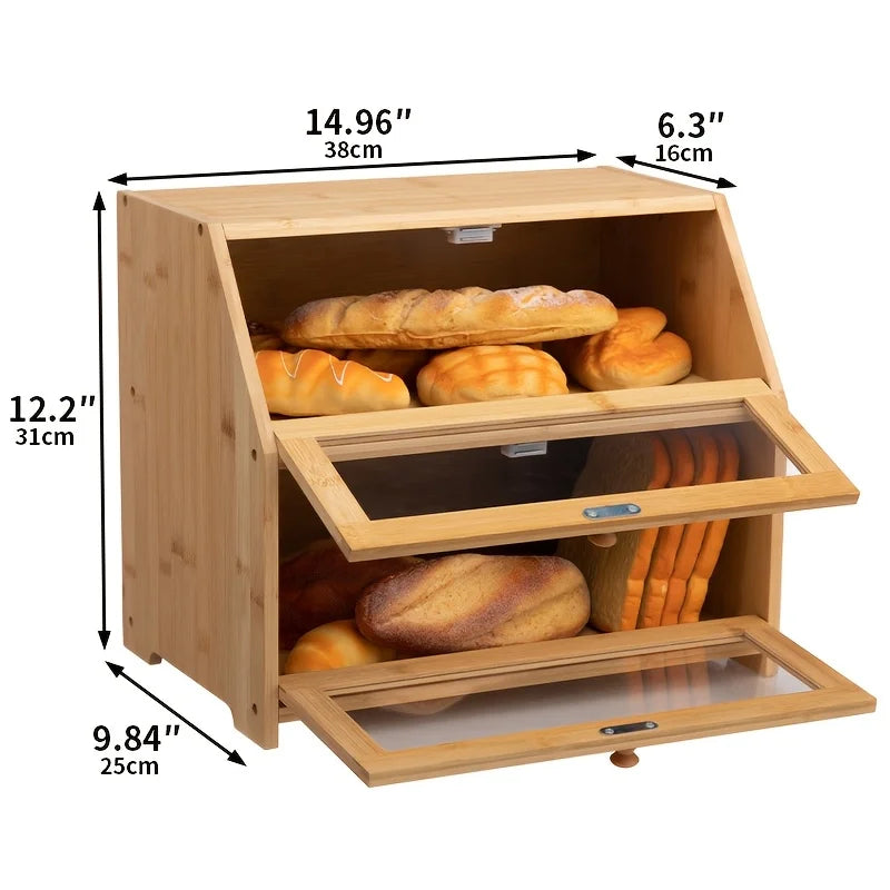 Magnetic Bamboo Bread Box