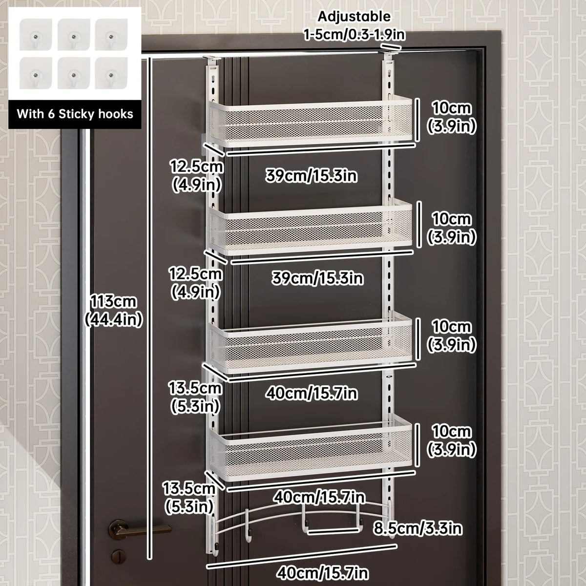 Over-the-Door Multi-Layer Bag and Hat Storage Rack