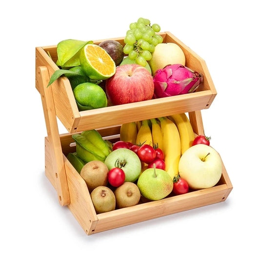 2-Tier Bamboo Fruit Basket