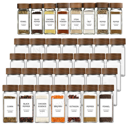 Glass Spice Jars Set