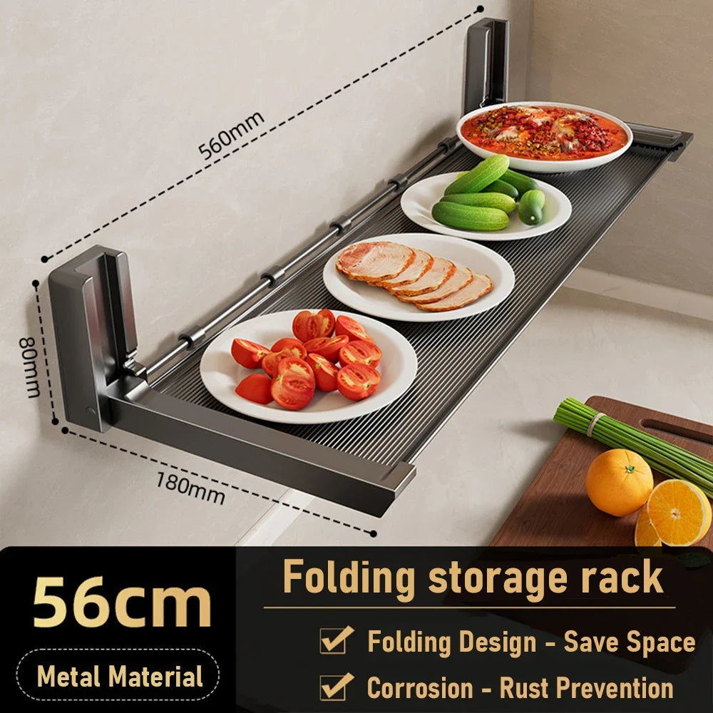 Folding Spice Rack with Hooks