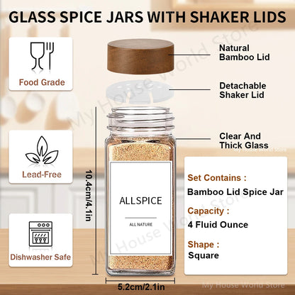 Glass Spice Jars Set