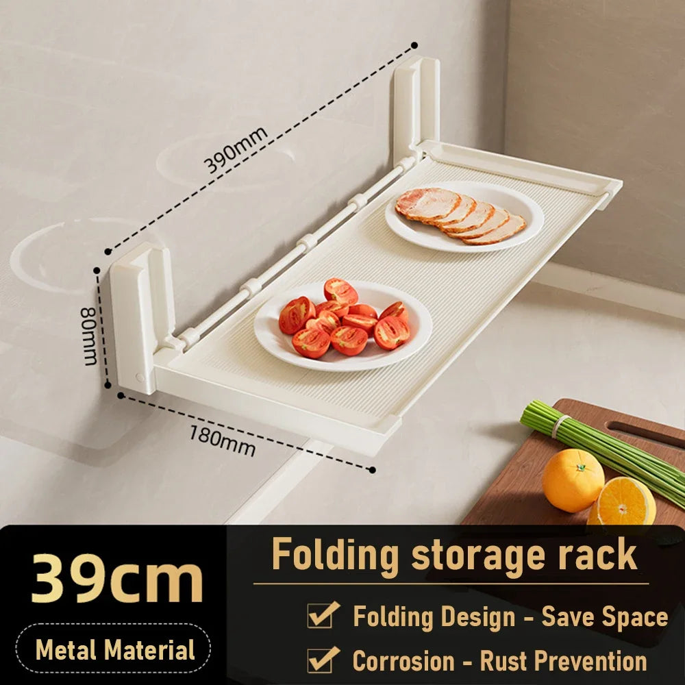 Folding Spice Rack with Hooks