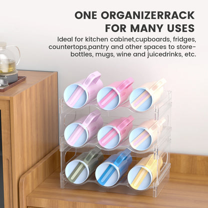 Transparent Stackable Water-Bottle Storage Rack