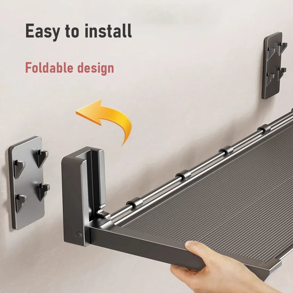 Folding Spice Rack with Hooks