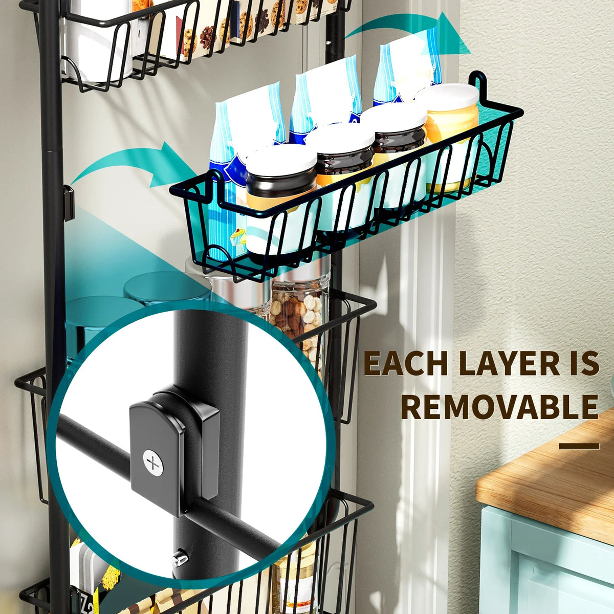 Multi-Layer Over-Door Hanging Storage Baskets
