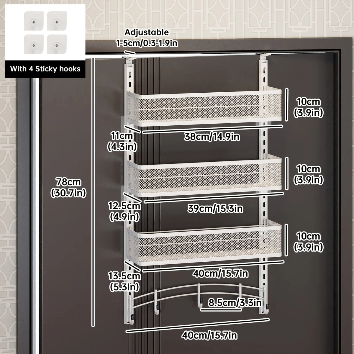 Over-the-Door Multi-Layer Bag and Hat Storage Rack