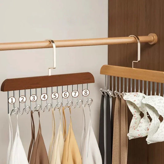 8 Hooks Multi-Functional Wooden Hanger