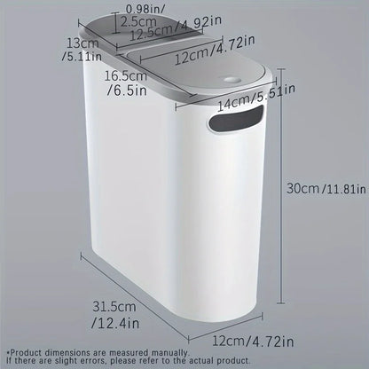 10L Press-Type Trash Can with Lid