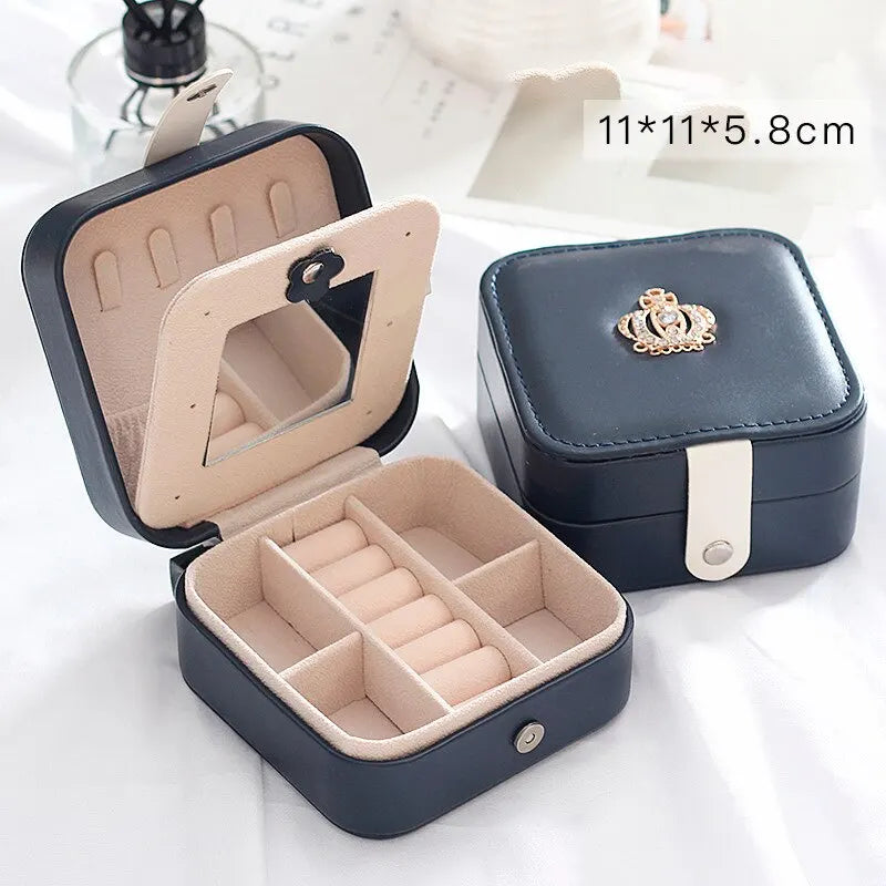 Double Layer Leather Jewelry Box