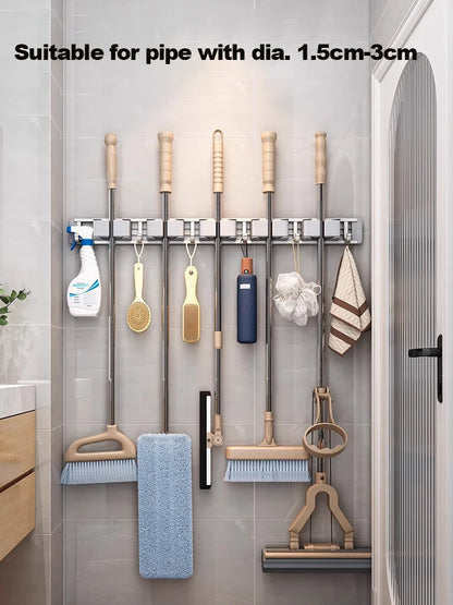 Wall-Mounted Mop & Broom Holder